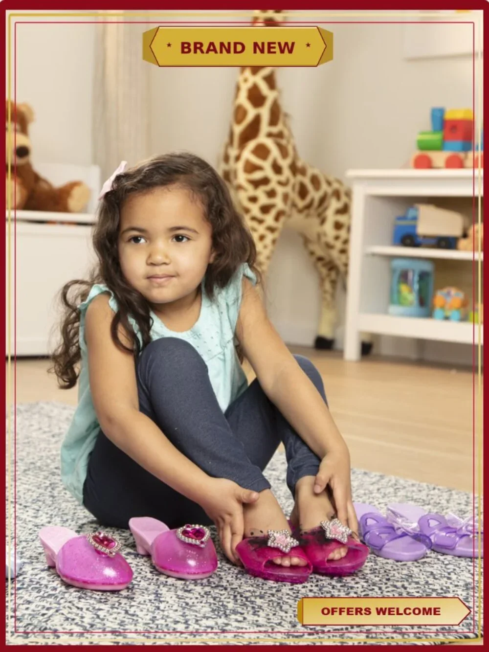 Melissa & Doug Dress-Up Shoes Set 4 Pairs Role Play Costume Accessories
